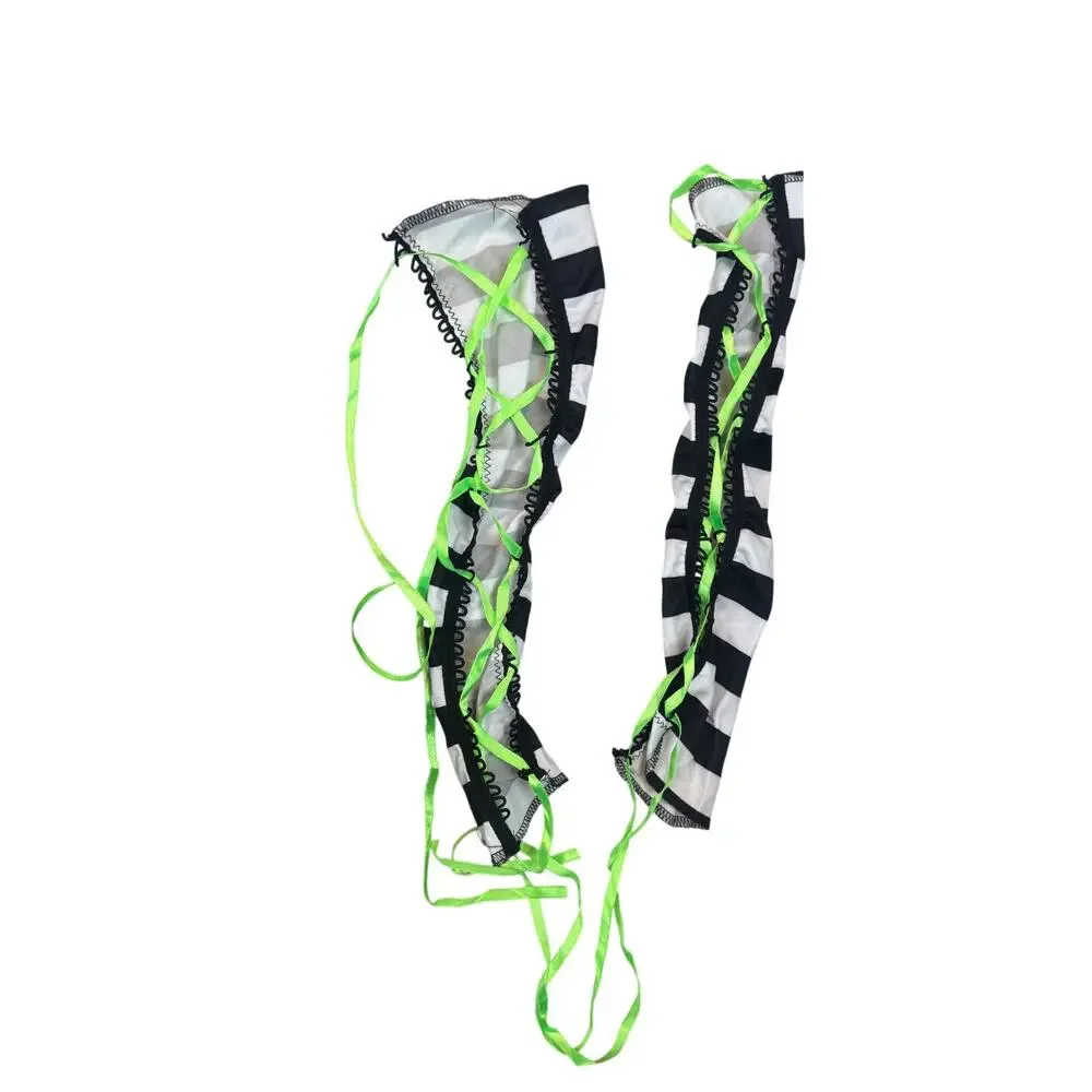 Leg Avenue Monster Bride Costume Black Dress Green Tutu Red Lace Up Women S - Picture 9 of 12